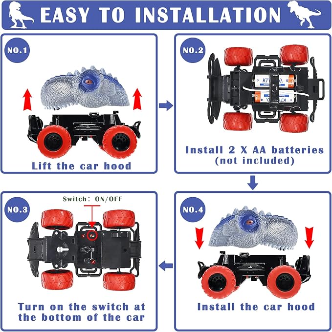 Children Remote Controlled Dinosaur Car with LED Light