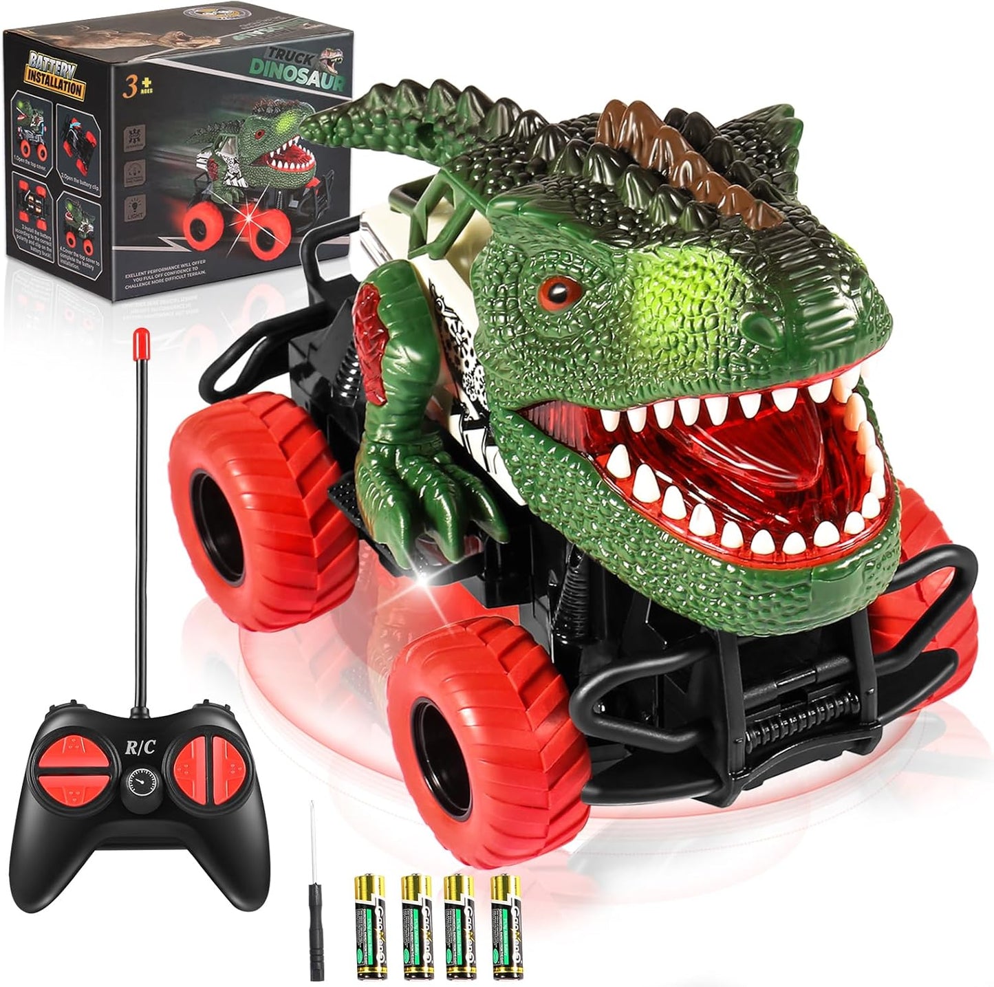Children Remote Controlled Dinosaur Car with LED Light