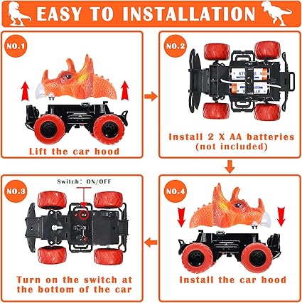 Children Remote Controlled Dinosaur Car with LED Light