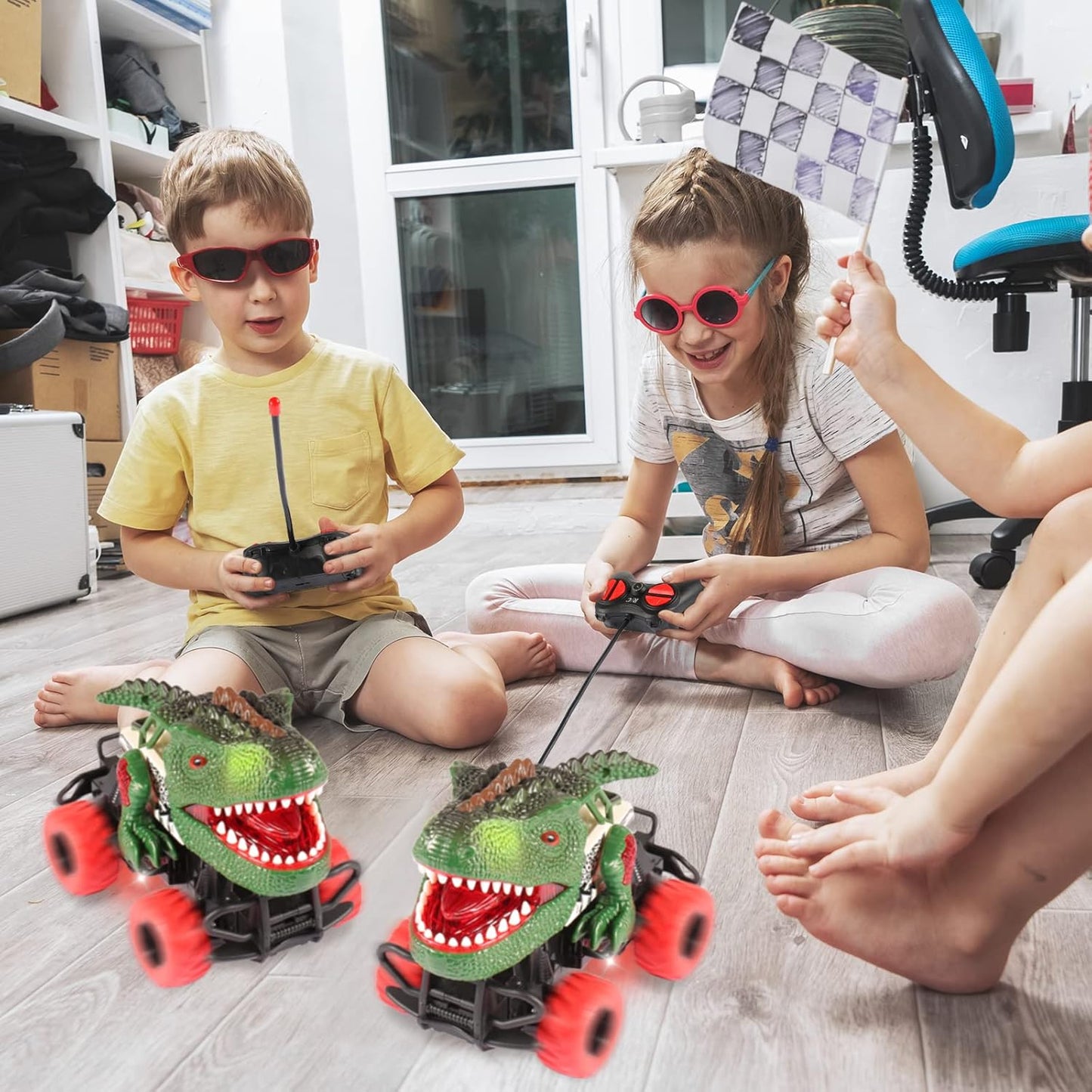 Children Remote Controlled Dinosaur Car with LED Light
