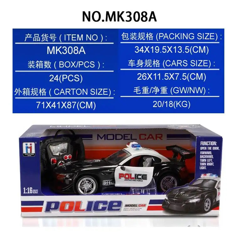 1:16 5FUN R/C POLICE CAR, W/USB MK308A