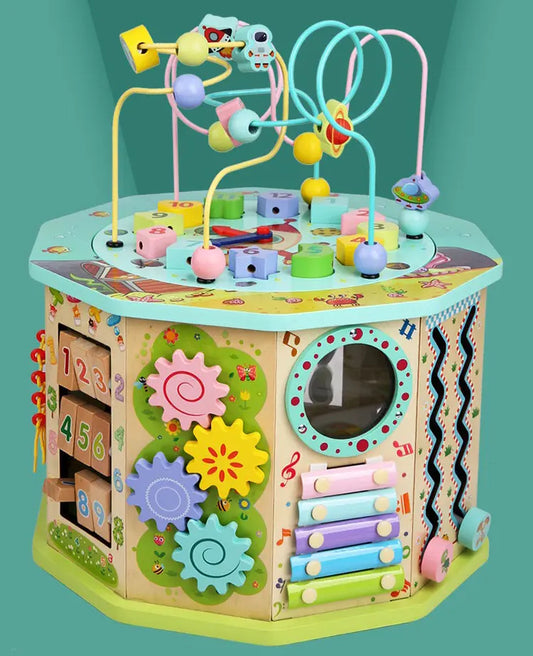 Baby wooden toys rainbow building