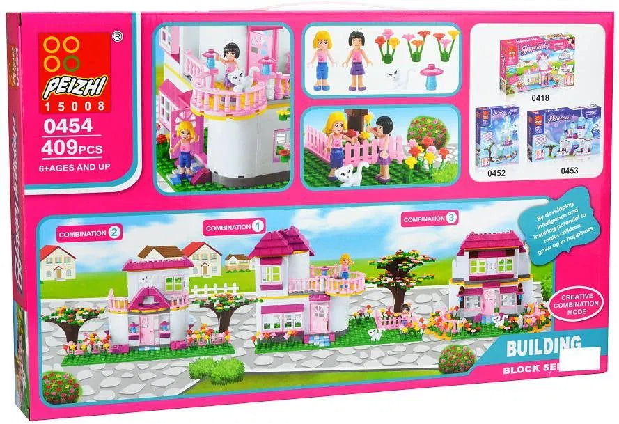 Happy holiday building blocks house