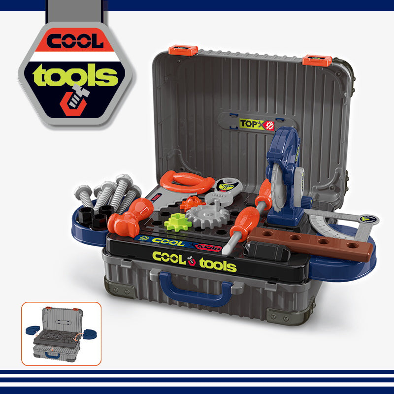 Tooling Box Kids Pretend Play Set Plastic Tool Toys Workshop Table Toy for Children