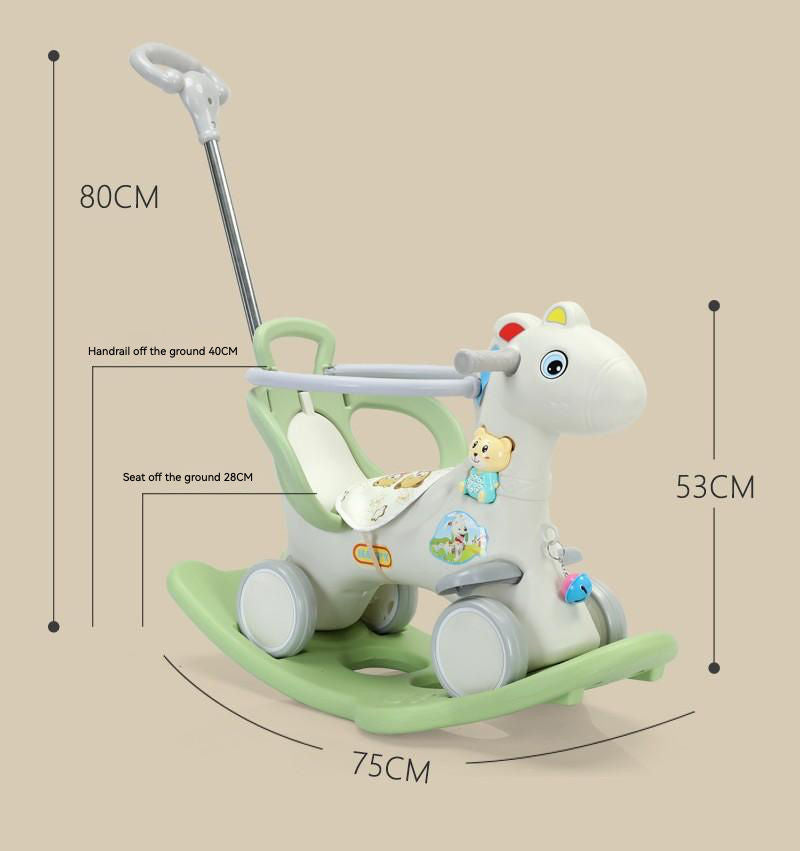 3 in 1 Kids Ride on Toy Rocking Horse