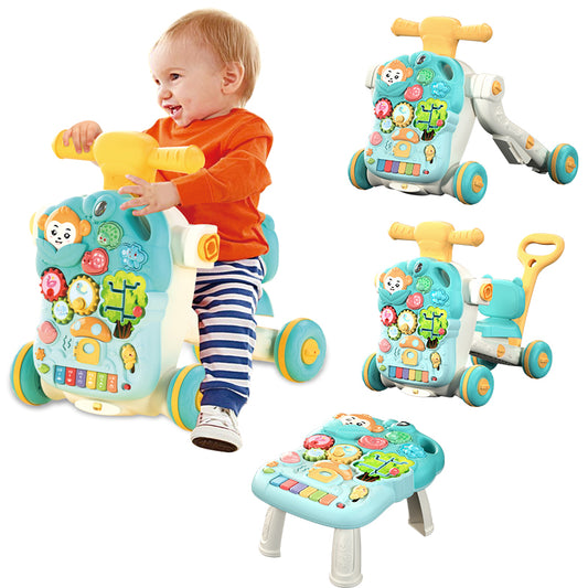 4-in-1 Baby Walker Scooter – Walker, Push Car & Table