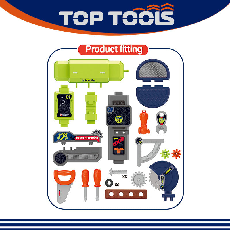 Tooling Box Kids Pretend Play Set Plastic Tool Toys Workshop Table Toy for Children