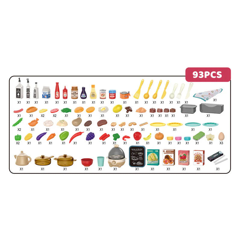 Kitchen Set With Light And Music 93Pcs