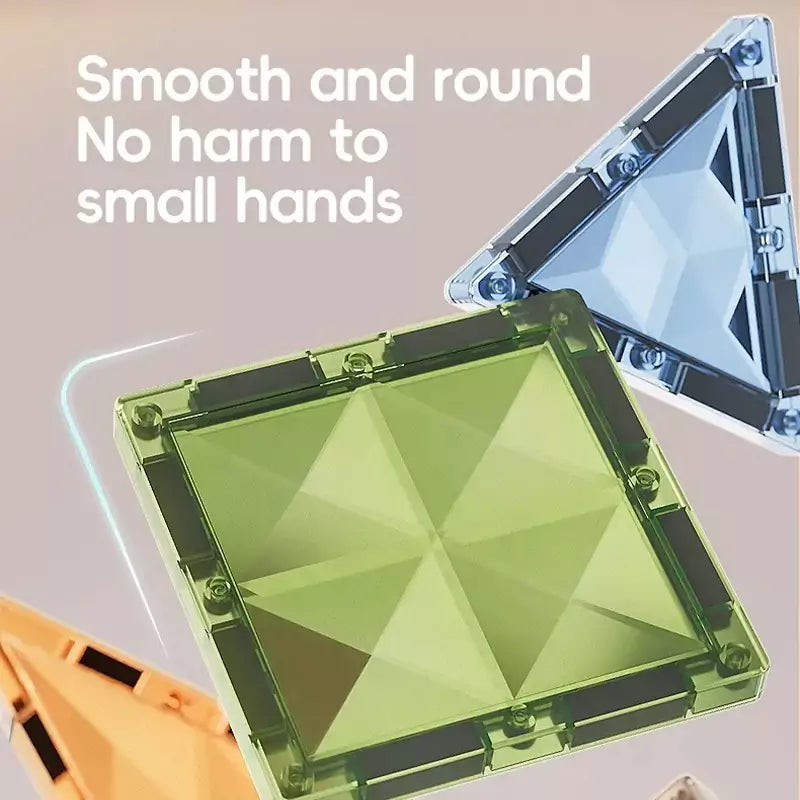 Light Magnetic Blocks - Magnetic Marble Run Set Dinosaur Theme