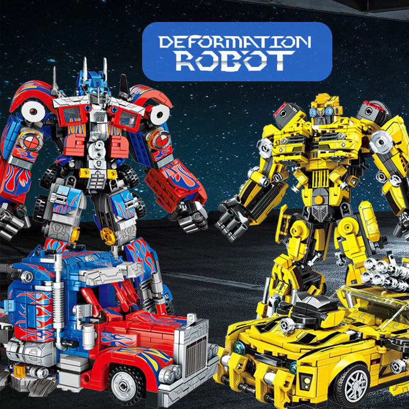 2 in 1 413pcs Deformable Robot Model Blocks Educational For Children Kids Toys Birthday Gifts
