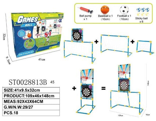 3 in 1 basketball, football and target game toys for boys