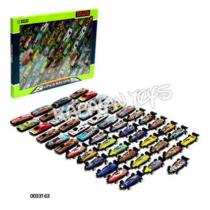 50 pieces metal cars set racing cars