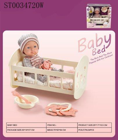 baby doll with rocking bed