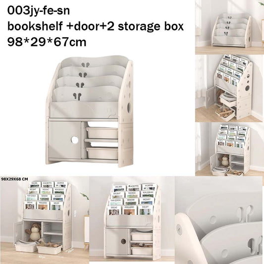 bookshelf and storage box