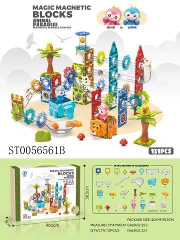 Magic Magnetic Blocks Animal Marble Run – 151 PCS