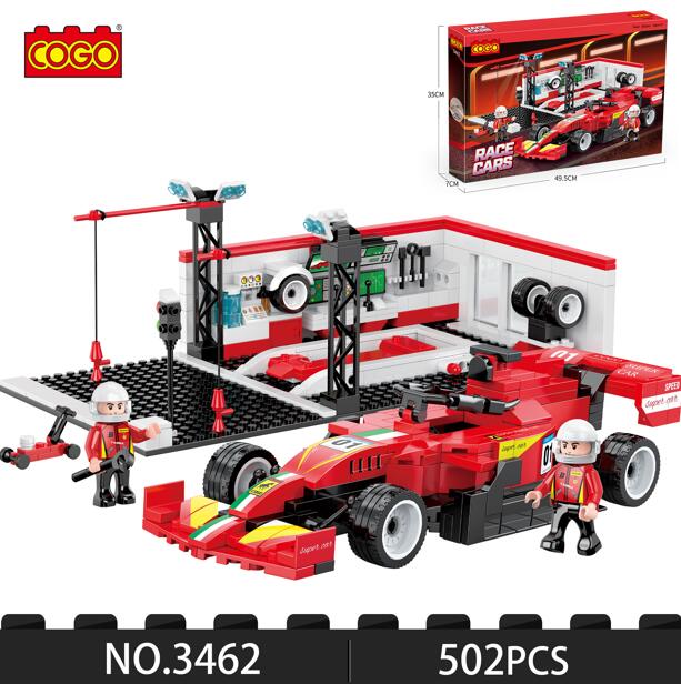 COGO Race Car Garage Building Set