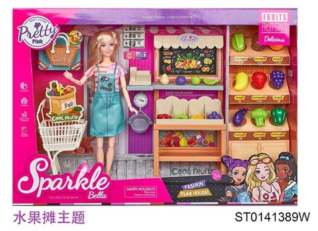 Sparkle Bella Fruit Shop – Doll & Grocery Playset