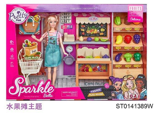 Sparkle Bella Fruit Shop – Doll & Grocery Playset