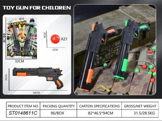 Cartoon Pump-Action Toy Blaster (Foam Balls x21)