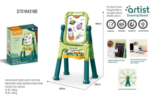 double sided magnetic drawing board