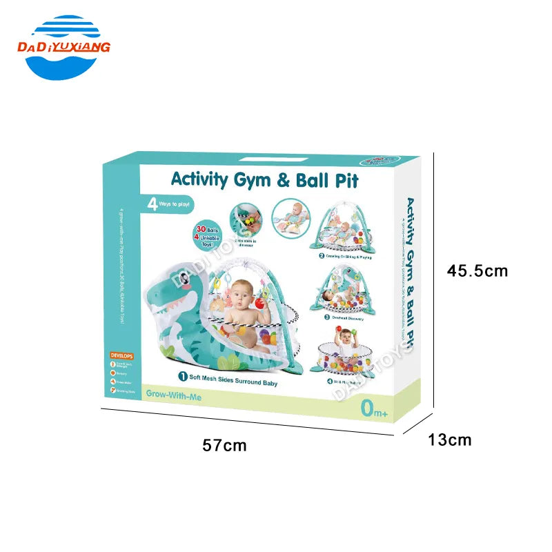 3 In 1 Dinosaur Baby Crawling Game Activity Gym Play