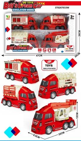 Boy’s Dream Car Fire Rescue Trucks – 4 Vehicles Set