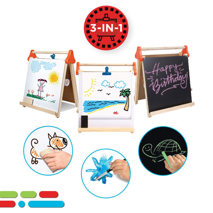 discovery kids tabletop easel 3 in 1 board