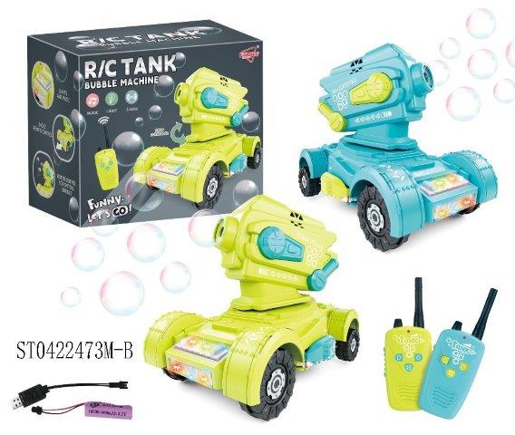 R/C Tank Bubble Machine – Dual Color RC Toy