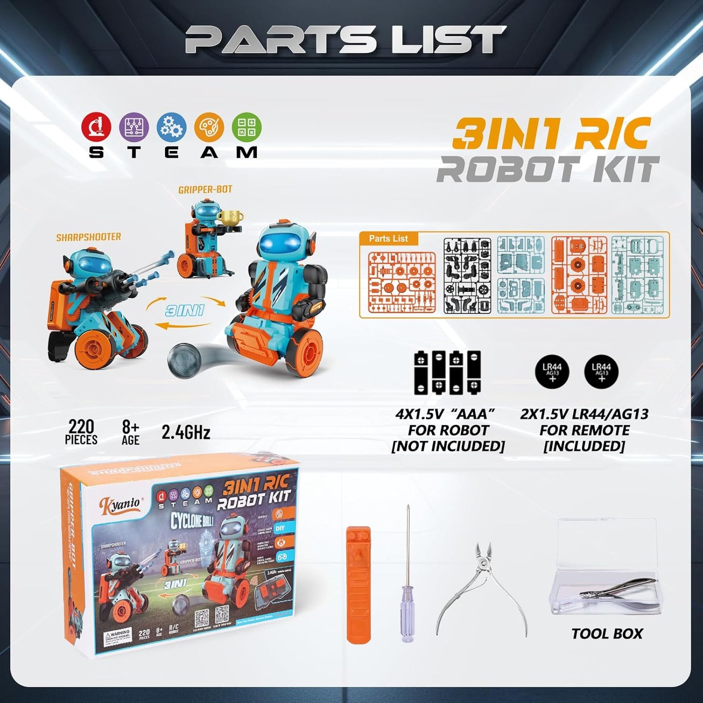 3-in-1 RC STEM Robot Kit