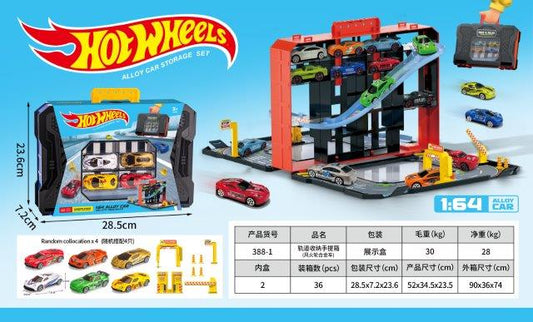 Hot Wheels Alloy Car Storage Set with Track