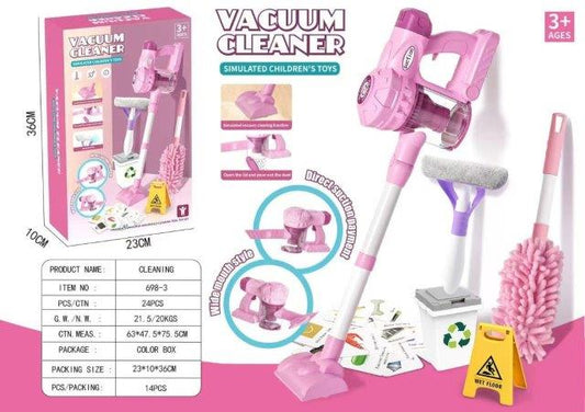 Kids Pink Vacuum Cleaner Play Set