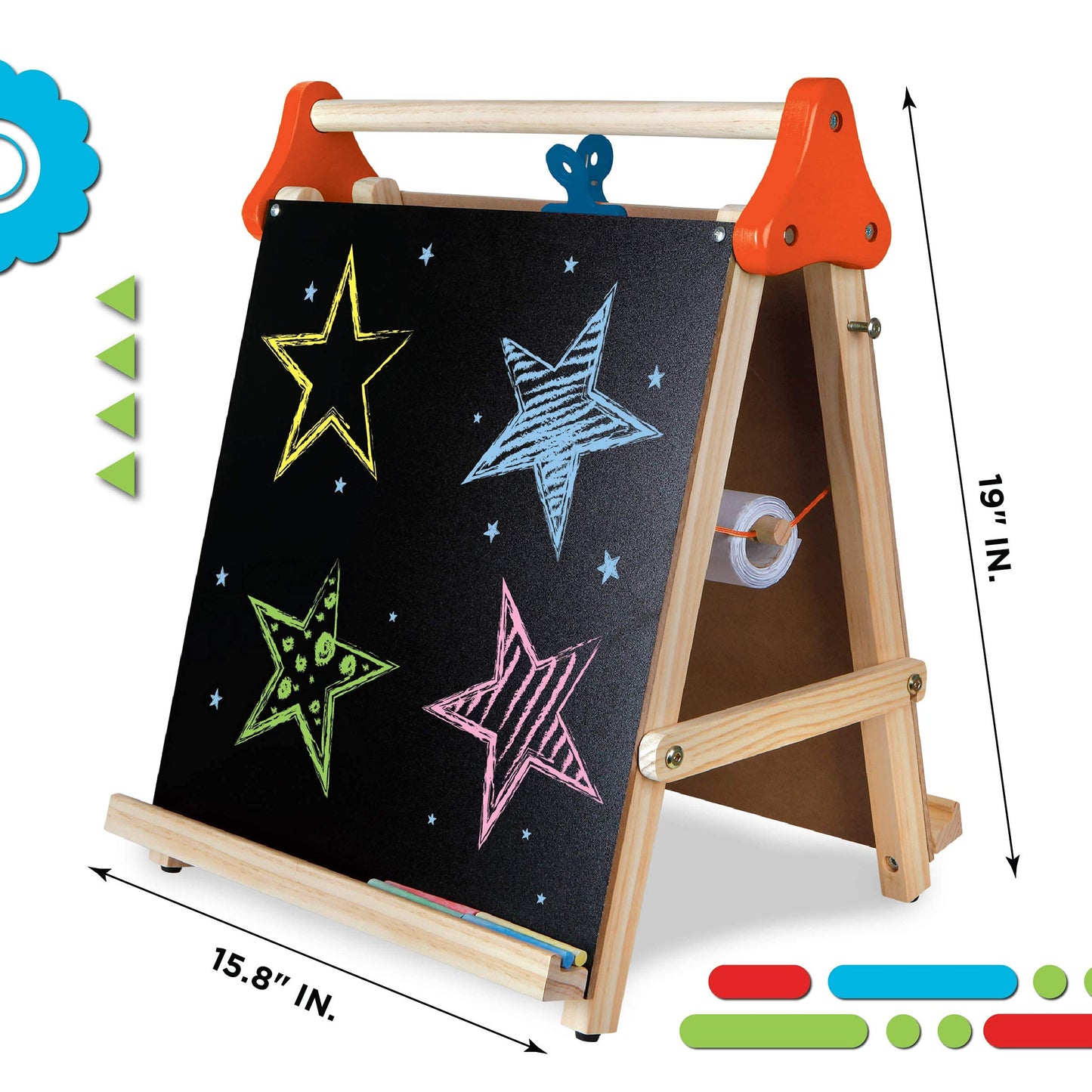 discovery kids tabletop easel 3 in 1 board