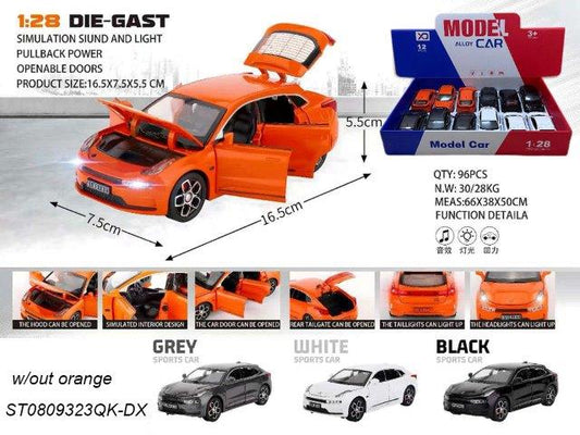 1:28 Die-Cast Simulation Sports Car with Light & Sound