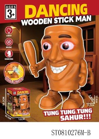 Dancing Wooden Stick Man with Lights & Music