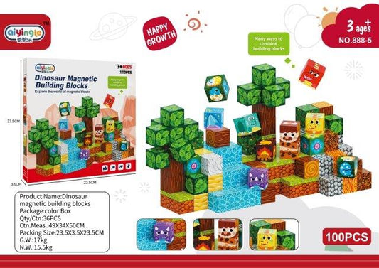 Dinosaur Magnetic Building Blocks 100PCS