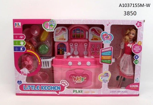 beauty girl doll and kitchen set