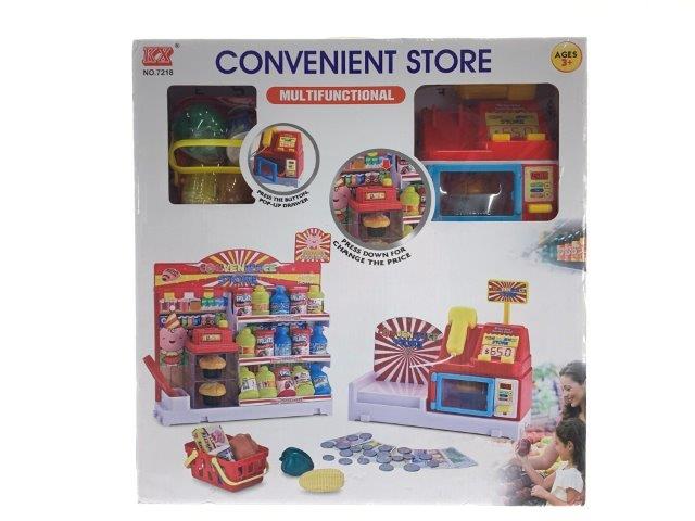 mini market with cash register and other accessories