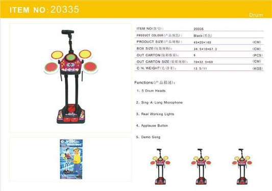Kids Drum Set with Mic & Sounds