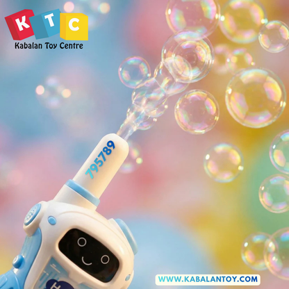 walkie-talkie with an automatic bubble blower