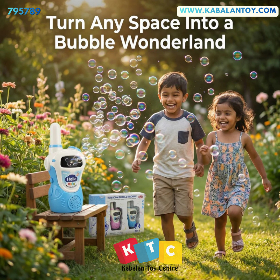 walkie-talkie with an automatic bubble blower