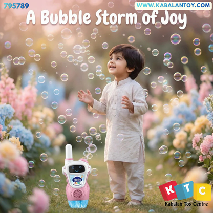 walkie-talkie with an automatic bubble blower