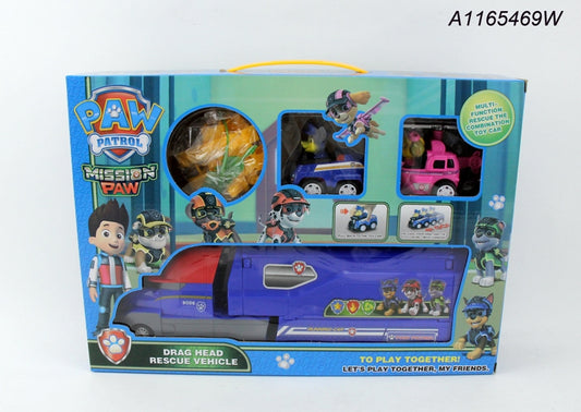 paw patrol truck with cars action figures