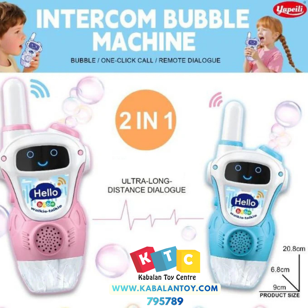 walkie-talkie with an automatic bubble blower