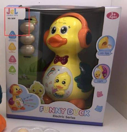 Yellow funny duck electric toy with music and lights