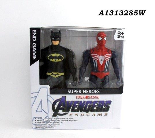 spiderman and batman figures 2 in 1 set