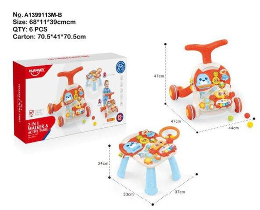 2 in 1 baby walker & table