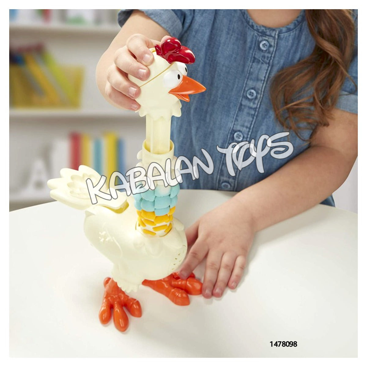 Funny play dough feather hen