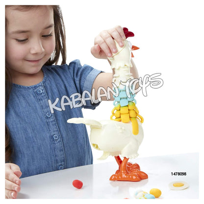 Funny play dough feather hen