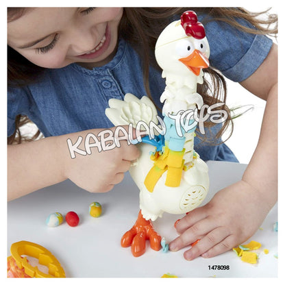 Funny play dough feather hen