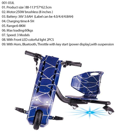 Drifting Scooter – 250W 36V (Blue)